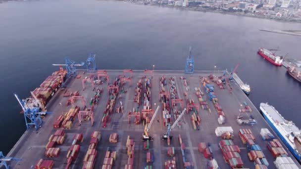 Prospettiva Aerea Porto Container — Video Stock