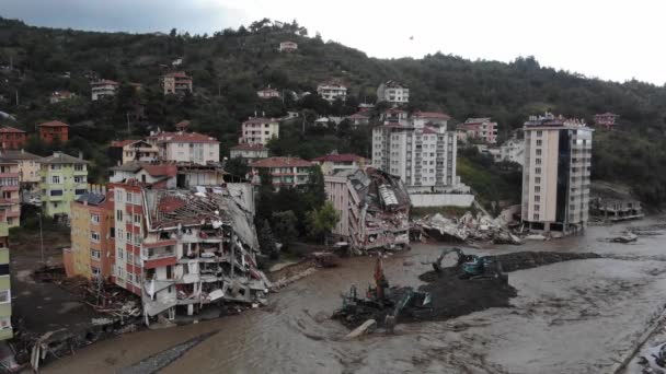 Den Türkischen Schwarzmeerprovinzen Kam Überschwemmungen Sinop Ayancik Eine Neue Welle — Stockvideo