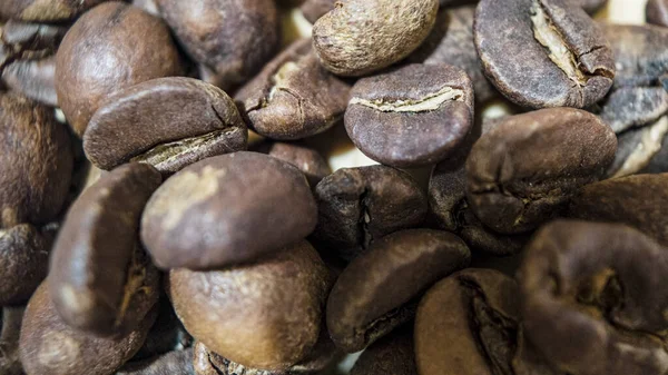 Kaffeebohnen Nahaufnahme Hintergrund — Stockfoto