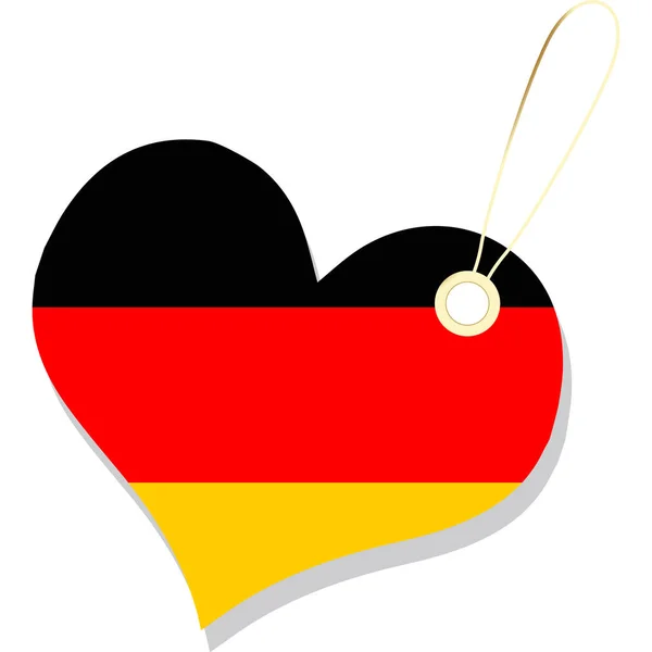 Flaga Niemiec Odizolowana Białym Tle Niemcy Flaga Pochodzenie Wektorowe — Wektor stockowy