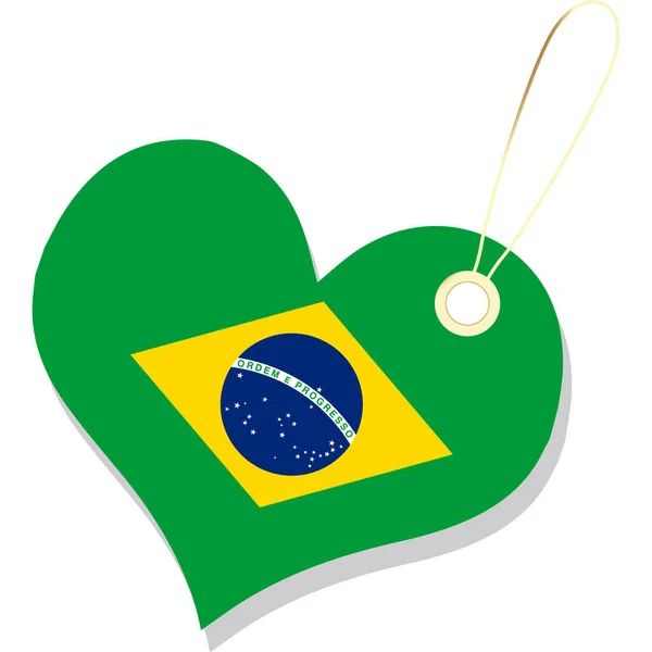 Bandeira Brasil Isolada Sobre Fundo Branco Brasil Bandeira Vector Backgrounds — Vetor de Stock