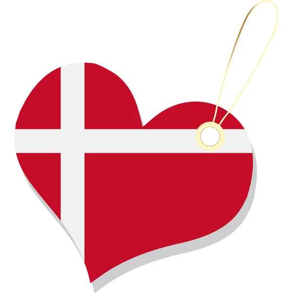 Danmark Flagga Isolerad Vit Bakgrund Danmark Flagg Vektor Bakgrund — Stock vektor