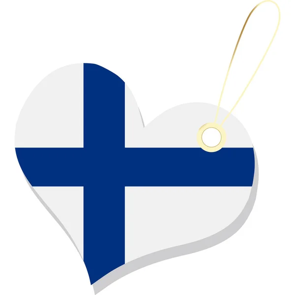 핀란드는 바탕에 고립된 국기를 핀란드의 반사기 — 스톡 벡터