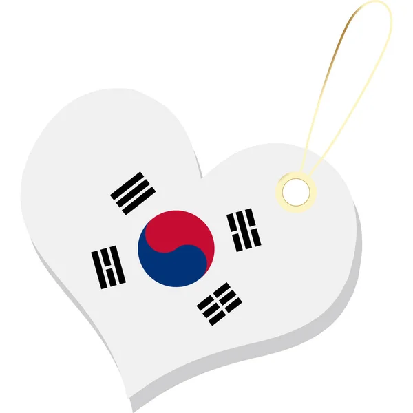 Flaga Korei Południowej Odizolowana Białym Tle Pochodzenie Wektorowe Bandery Korei — Wektor stockowy