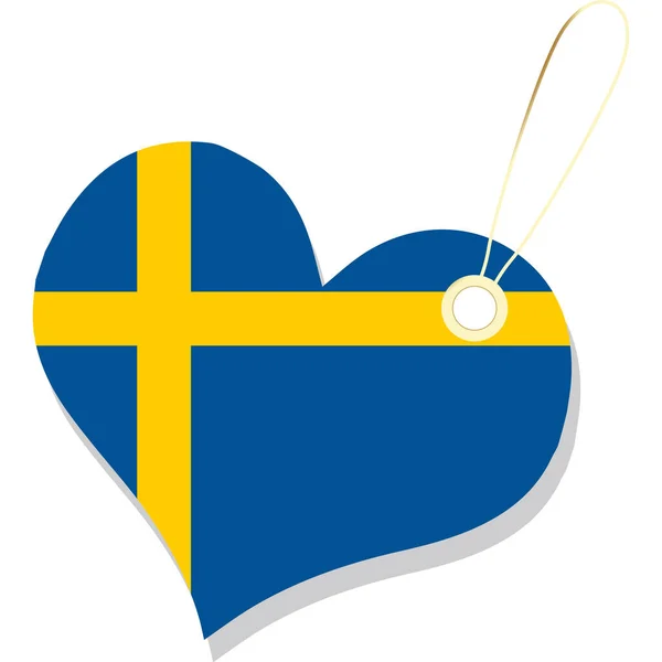 Sverige Flagga Isolerad Vit Bakgrund Sverige Flaggvektor Bakgrund — Stock vektor