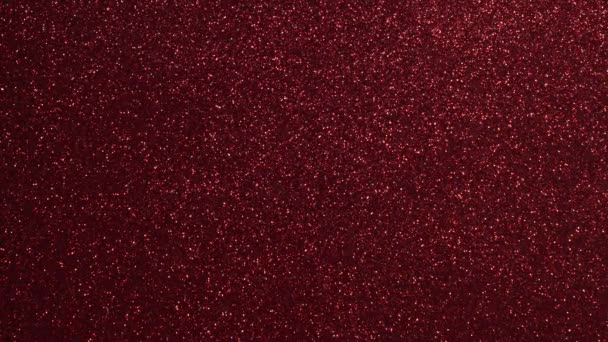 Mooie Feestelijke Glanzende Video Met Glinsterende Rode Glitter Rode Glitter — Stockvideo