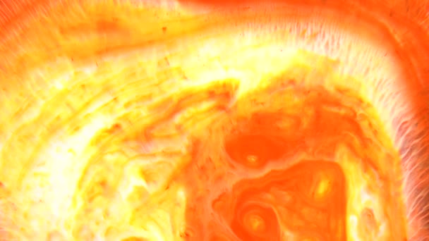 闭塞抽象的混合丙烯酸的颜色用作背景 带有大理石图案 橙色大理石背景的丙烯酸质感 — 图库视频影像