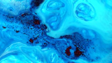 Arka plan olarak kullanmak için akrilik karışımının yakın plan soyut rengi. Mermer desenli akrilik doku, mavi mermer arkaplan 