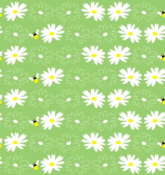 Blume Nahtlose Muster Hintergrund Daisy Seamless Pattern Daisy Seamless Pattern — Stockvektor