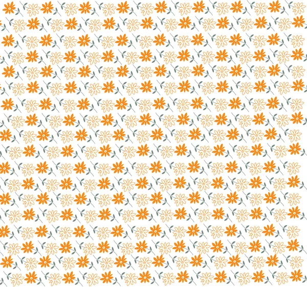 Пластырь Апельсиновыми Цветами Ручной Рисунок Бесшовный Шаблон — стоковый вектор