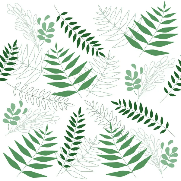 Tropiska Växter Tropiska Gröna Löv Bakgrund — Stock vektor
