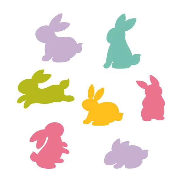 Silueta Conejo Pascua Ilustración Vectorial — Vector de stock