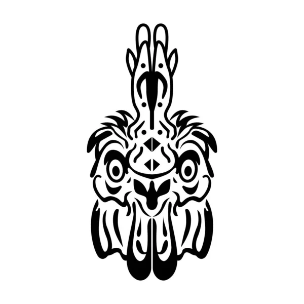 Петушиное Лицо Изолировано Белом Фоне Стилизованный Знак Зодиака Голове Петуха — стоковый вектор