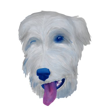 Irish Wolfhound terrier köpek baş suluboya klipleri.