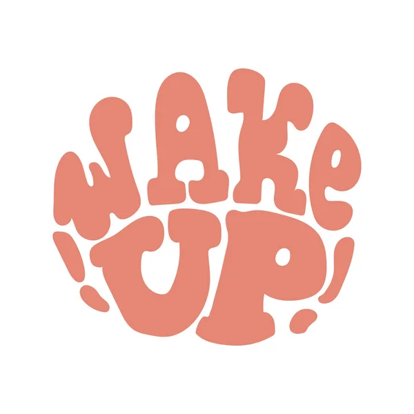 Red Wake Sign Activist Motivational Quote Vector Lettering — Stockvektor