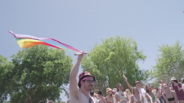 Tel Aviv Israel Червня 2022 Року Люди Марширують Щорічному Параді — стокове відео