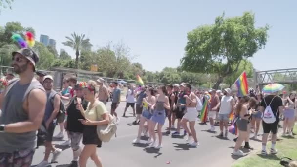 Tel Aviv Israel Junio 2022 Gente Marchando Desfile Anual Del — Vídeos de Stock