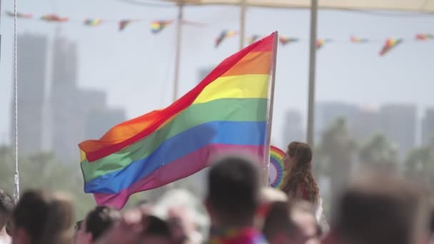 Tel Aviv Israel Juni 2022 Menschen Marschieren Bei Der Jährlichen — Stockvideo