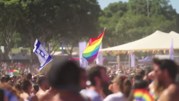 Tel Aviv Israel Junho 2022 Pessoas Marchando Desfile Anual Orgulho — Vídeo de Stock