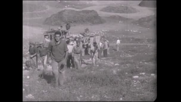 Israel July 1937 Jewish Pioneers Establishing New Kibbutz Northren Israel — Stok Video