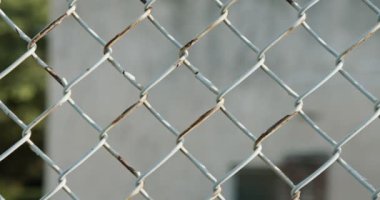 Abstract - old metal fence with rust stains