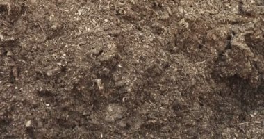 Abstract - piles of manure in a farm silo in close up shots