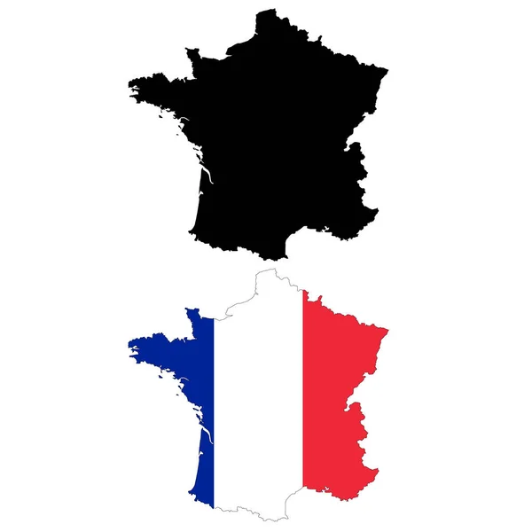 Carte France Sur Fond Blanc Carte France Avec Drapeau Style — Image vectorielle