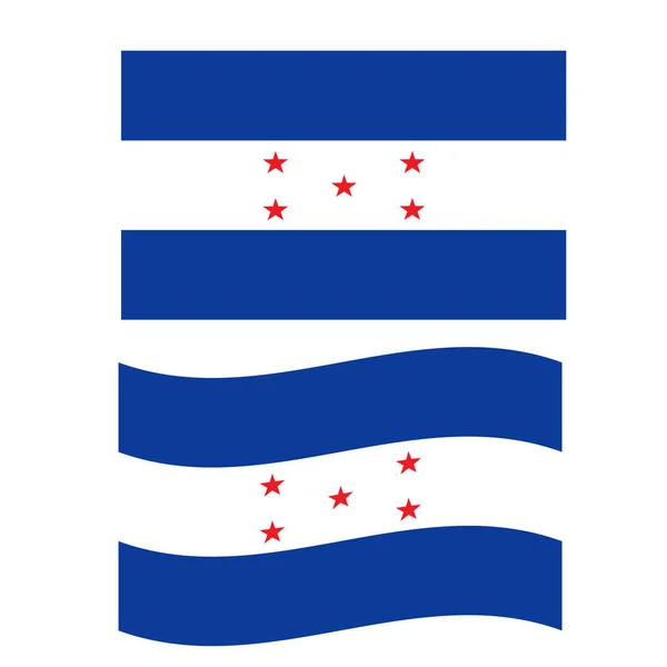 Bandera Honduras Ondeando Sobre Fondo Blanco Bandera Honduras — Archivo Imágenes Vectoriales