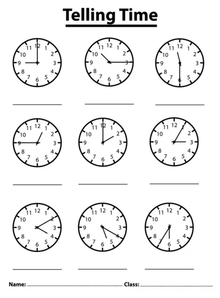 Feuille Temps Pour Les Enfants Âge Préscolaire Jeu Pour Enfant — Image vectorielle