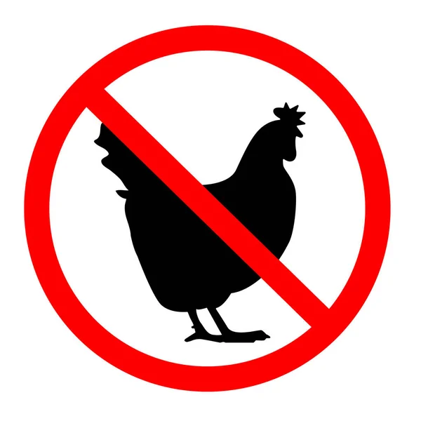 Заборонений Курячий Знак Ясо Заборонено Білому Тлі Немає Курячого Логотипу — стоковий вектор