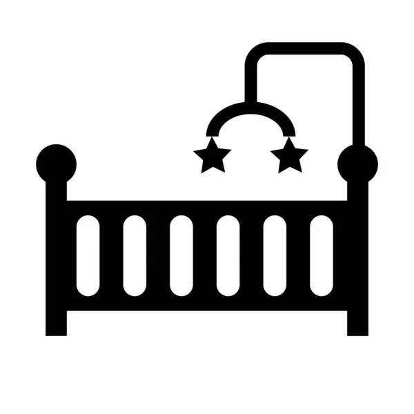 Babybett Symbol Auf Weißem Hintergrund Krippenschild Das Krippensymbol Babybett Mit — Stockvektor