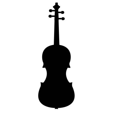 Beyaz arka planda çello simgesi. Çello logosu. düz biçim.
