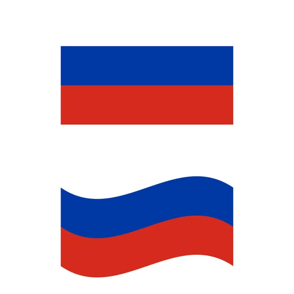 白い背景にロシア国旗のアイコン ロシアの旗を振る フラットなスタイル — ストックベクタ