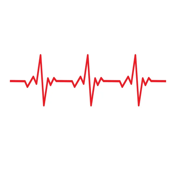 Pulse Line Template White Background Heartbeat Line Sign Heart Cardiogram — Stock Vector