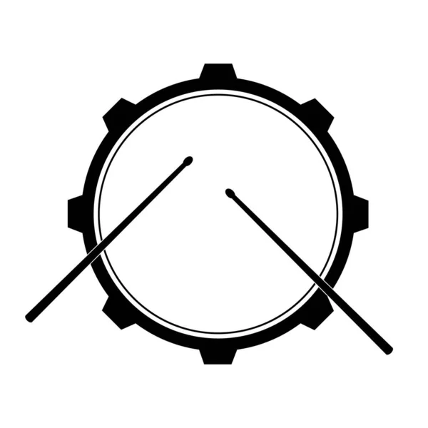Значок Палички Барабана Білому Тлі Барабанний Знак Логотип Барабана Плоский — стоковий вектор