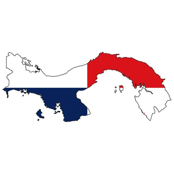 パナマの地図白い背景 パナマ地図のサイン フラットなスタイル — ストックベクタ
