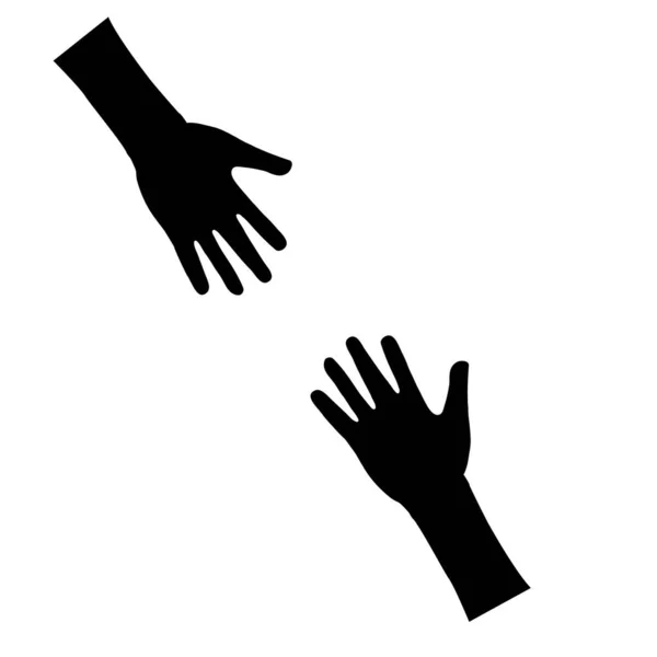 Help Icon White Background Hands Sign Flat Style — Stock Vector