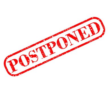 Beyaz arka planda ertelenmiş grunge kauçuk damgası. Ertelenmiş pul işareti. ertelenmiş işaret.