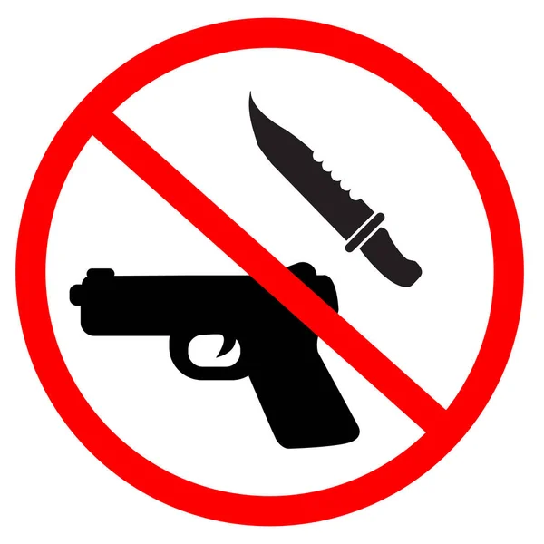 Beyaz Arka Planda Yasak Silah Bıçak Işareti Silah Yasaklandı Işareti — Stok Vektör