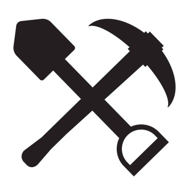 Miner Pickaxe Shovel on white background. shovel and pickaxe sign. flat style.  clipart