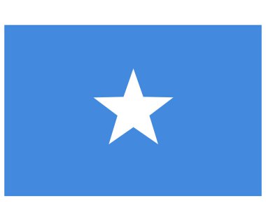 Beyaz arka planda Somali bayrağı. Resmi Somali bayrağı. düz biçim.