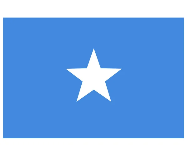 Flaga Somalii Białym Tle Oficjalna Flaga Somalii Styl Płaski — Wektor stockowy