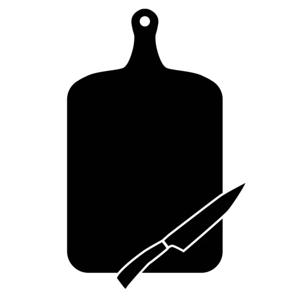 Icono Tabla Cortar Sobre Fondo Blanco Letrero Tabla Cortar Utensilios — Vector de stock