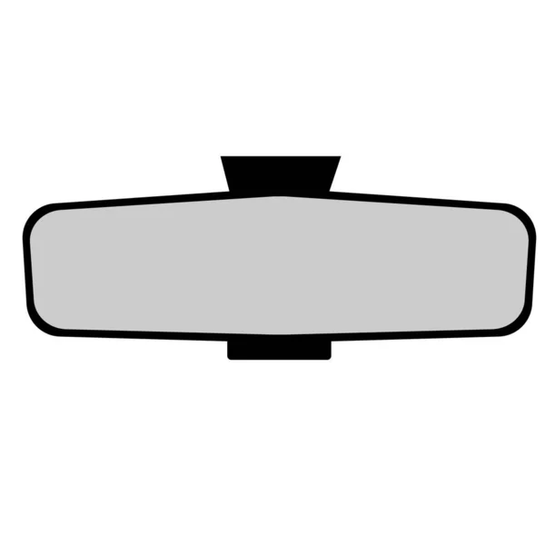 白色背景的汽车镜子 后视镜标志 扁平风格 — 图库矢量图片
