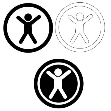 Beyaz arkaplanda evrensel erişim simgesi. Evrensel erişim işareti. düz biçim. 