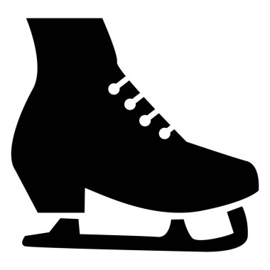 Beyaz arka planda paten ayakkabıları ikonu. Patenler sembolü. Buz pateni işareti. düz biçim. 