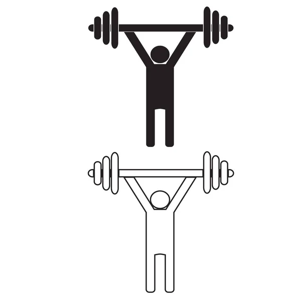 Dumbbell Training Icon White Background Weightlifting Sign Flat Style — Stock Vector