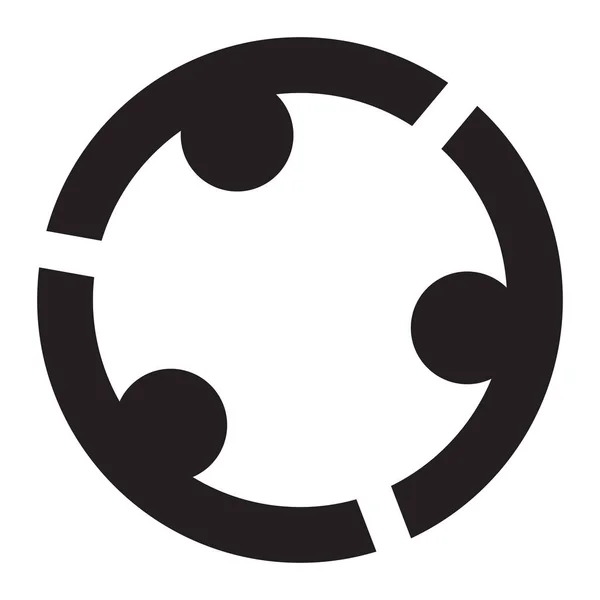 Піктограма Співпраці Білому Тлі Команда Трьох Осіб Логотип Плоский Стиль — стоковий вектор