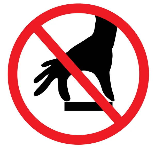 Торкайтеся Піктограми Білому Тлі Заборонено Торкатися Небезпечних Знаків Плоский Стиль — стоковий вектор