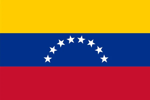 Mapa Venezuela Icono Bandera Nacional Sobre Fondo Blanco Estilo Plano — Archivo Imágenes Vectoriales